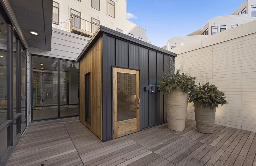 sauna at Gibson Point Apartments