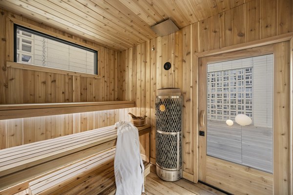 sauna at Gibson Point Apartments