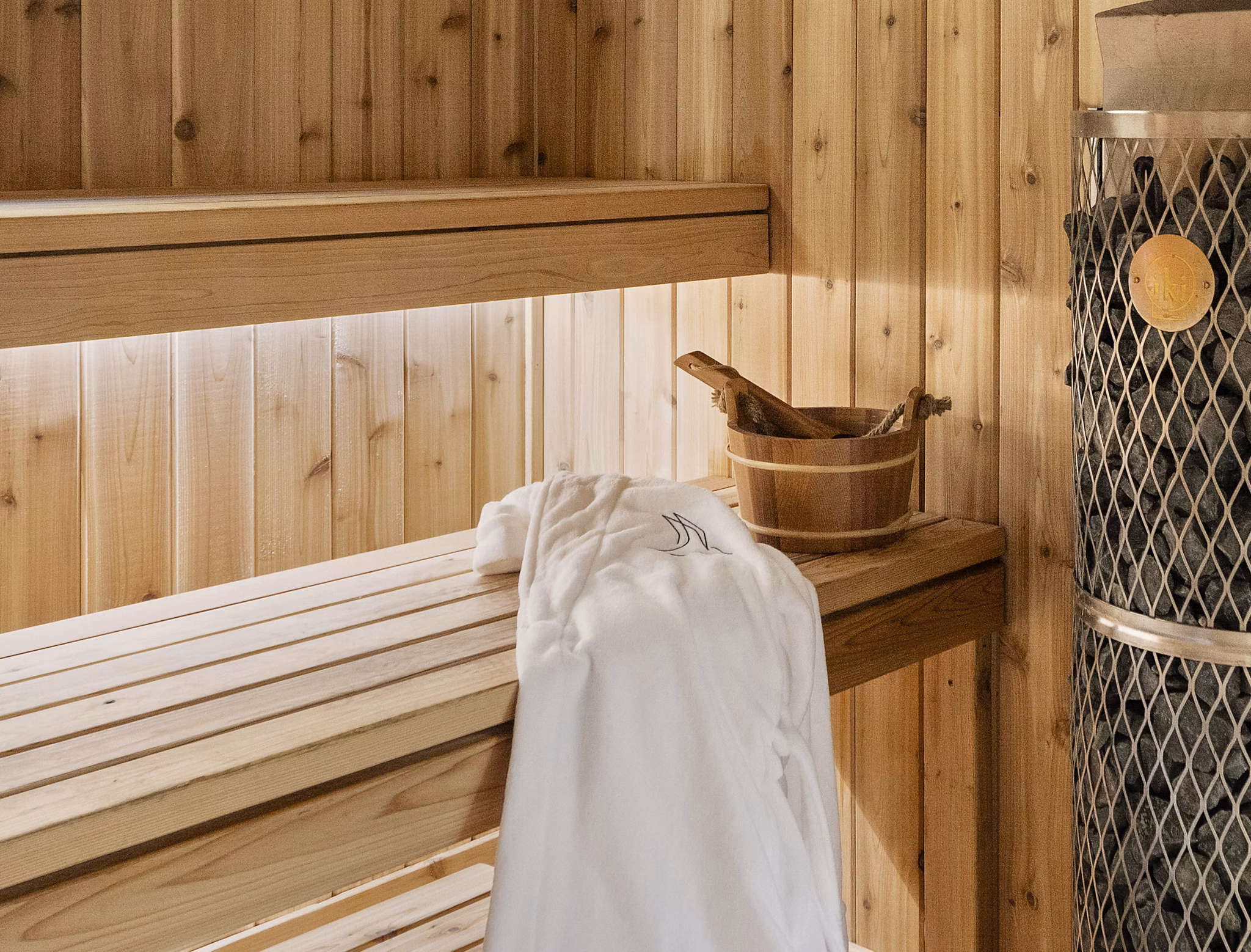 sauna at Gibson Point Apartments