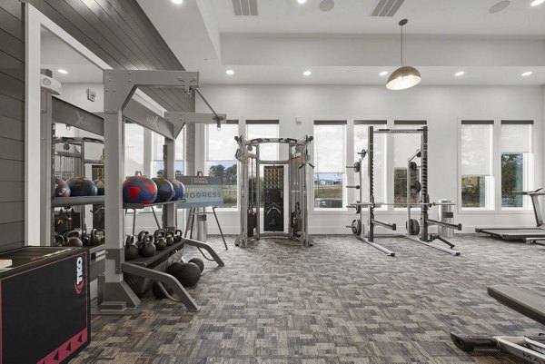fitness center at Allora Pines Apartments 