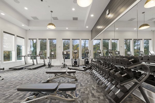 fitness center at Allora Pines Apartments 