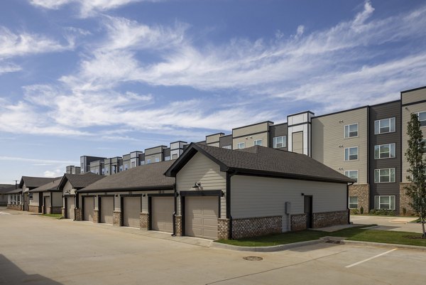 building/exterior/garage at Liam at Hays Farm Apartments