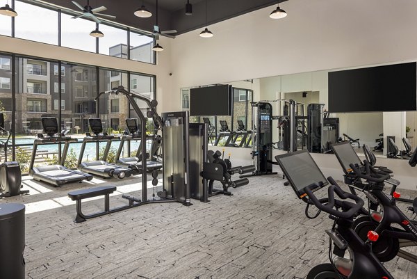 fitness center at Liam at Hays Farm Apartments