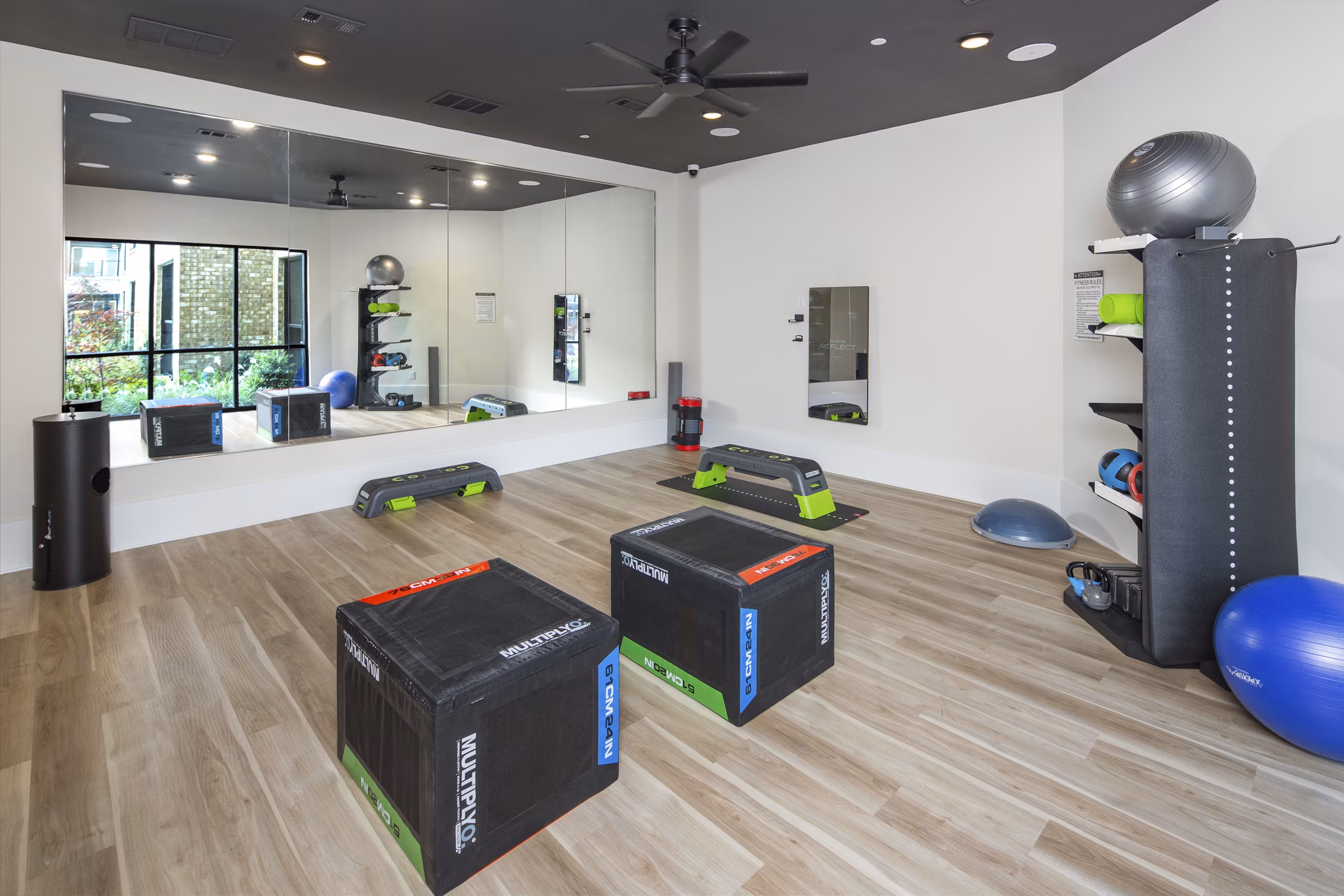 fitness center at Liam at Hays Farm Apartments 