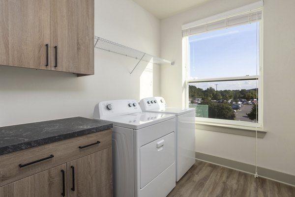 laundry room at Liam at Hays Farm Apartments