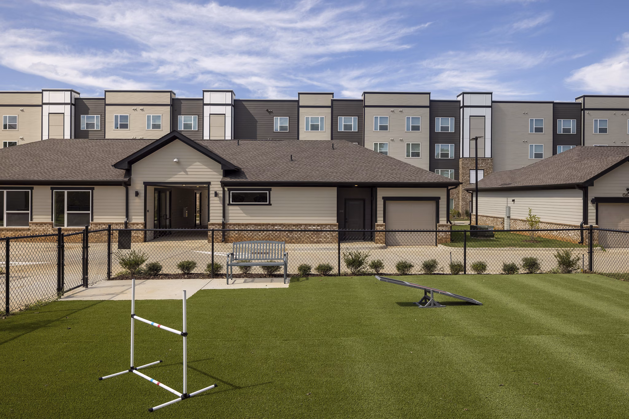 dog park at Liam at Hays Farm Apartments