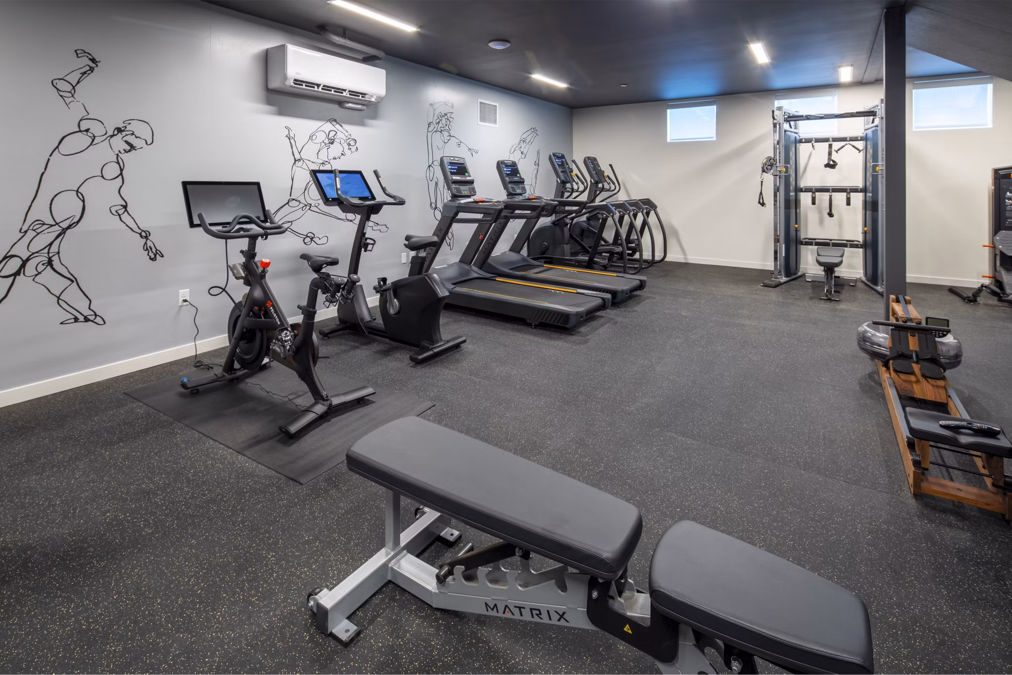 fitness center at The Frankie Apartments 