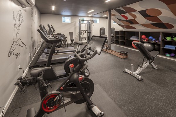 fitness center at The Franki Apartments 