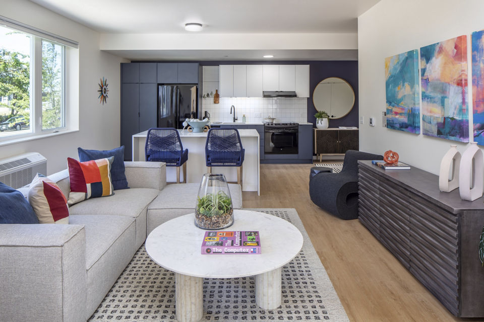 living room at The Frankie Apartments 