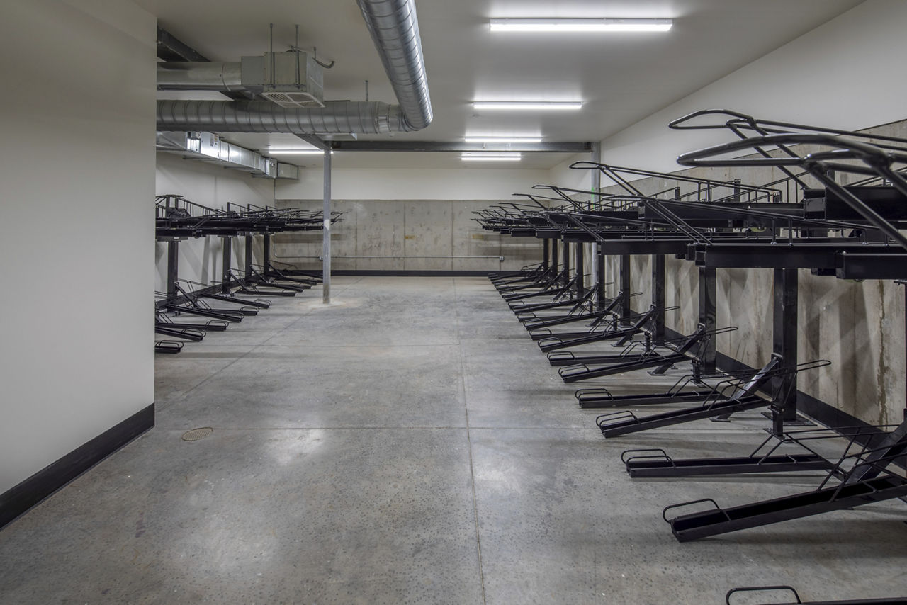 Bike room at The Frankie