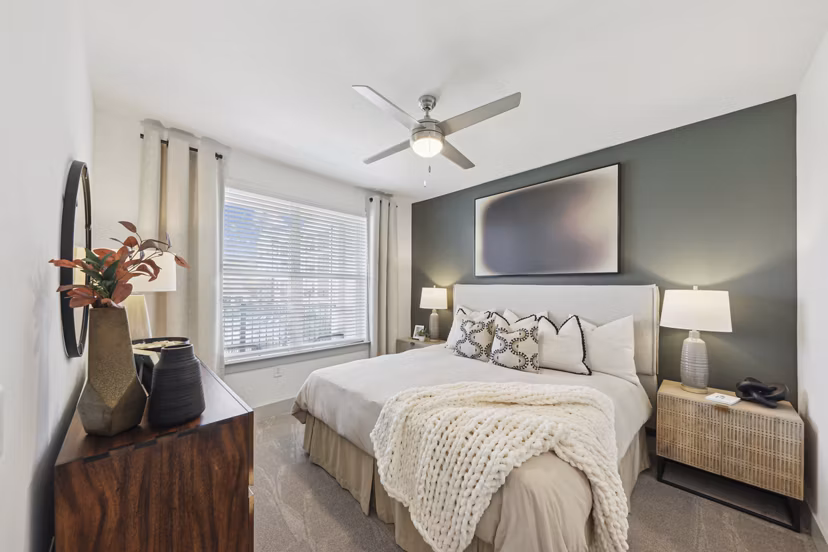 bedroom at The Hudson Apartments 