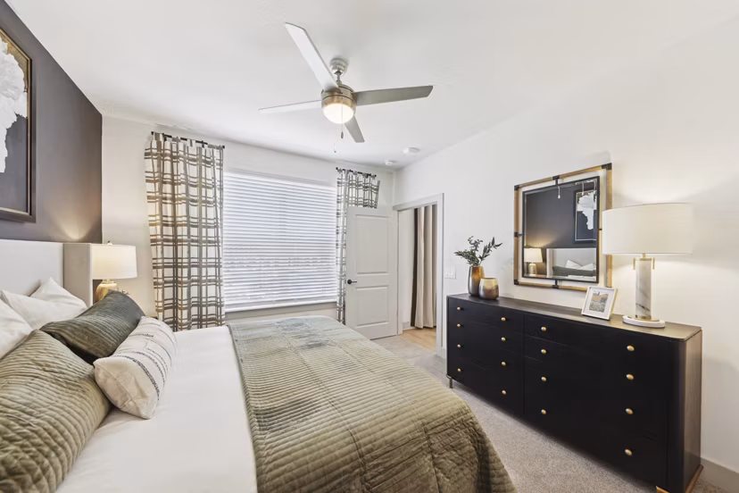 bedroom at The Hudson Apartments 