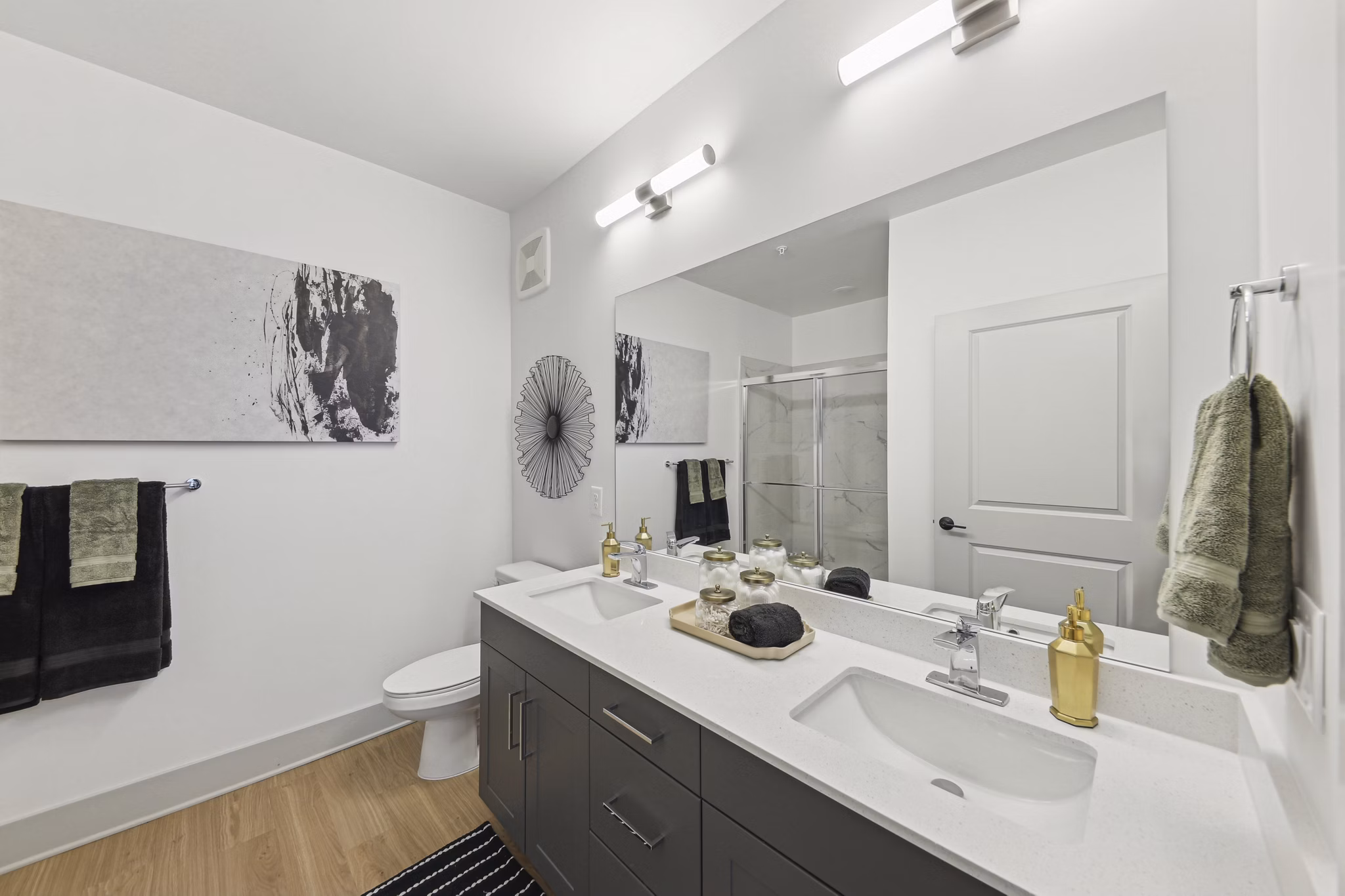 bathroom at The Hudson Apartments 
