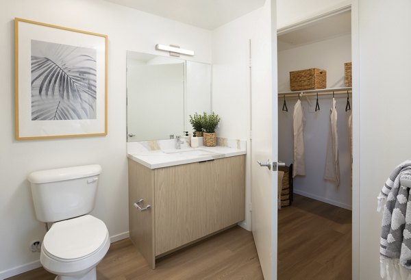 bathroom at The Charlie Perris Apartments