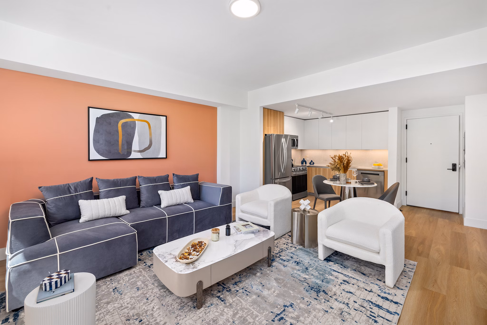 living room at Residences at Nomi Apartments