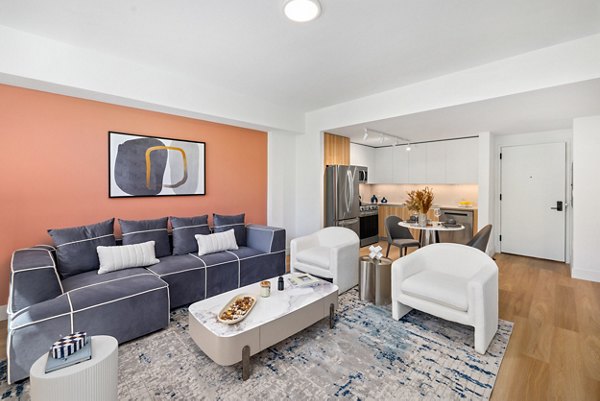 living room at Residences at Nomi Apartments