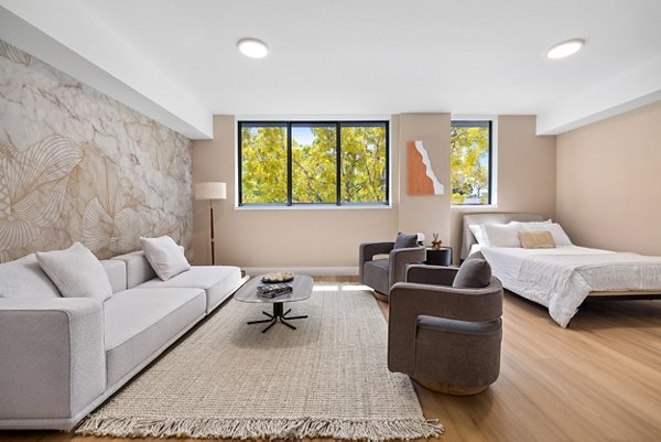 living room at Residences at Nomi Apartments