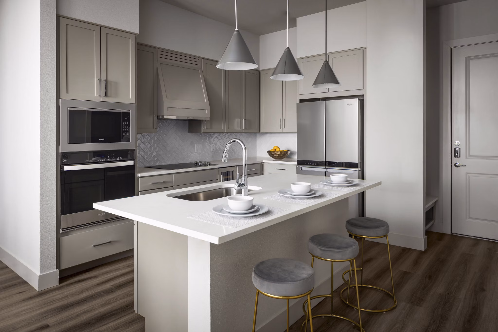 kitchen at The Mustang Apartments 