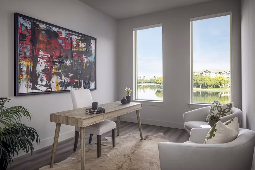 living room at The Mustang Apartments 