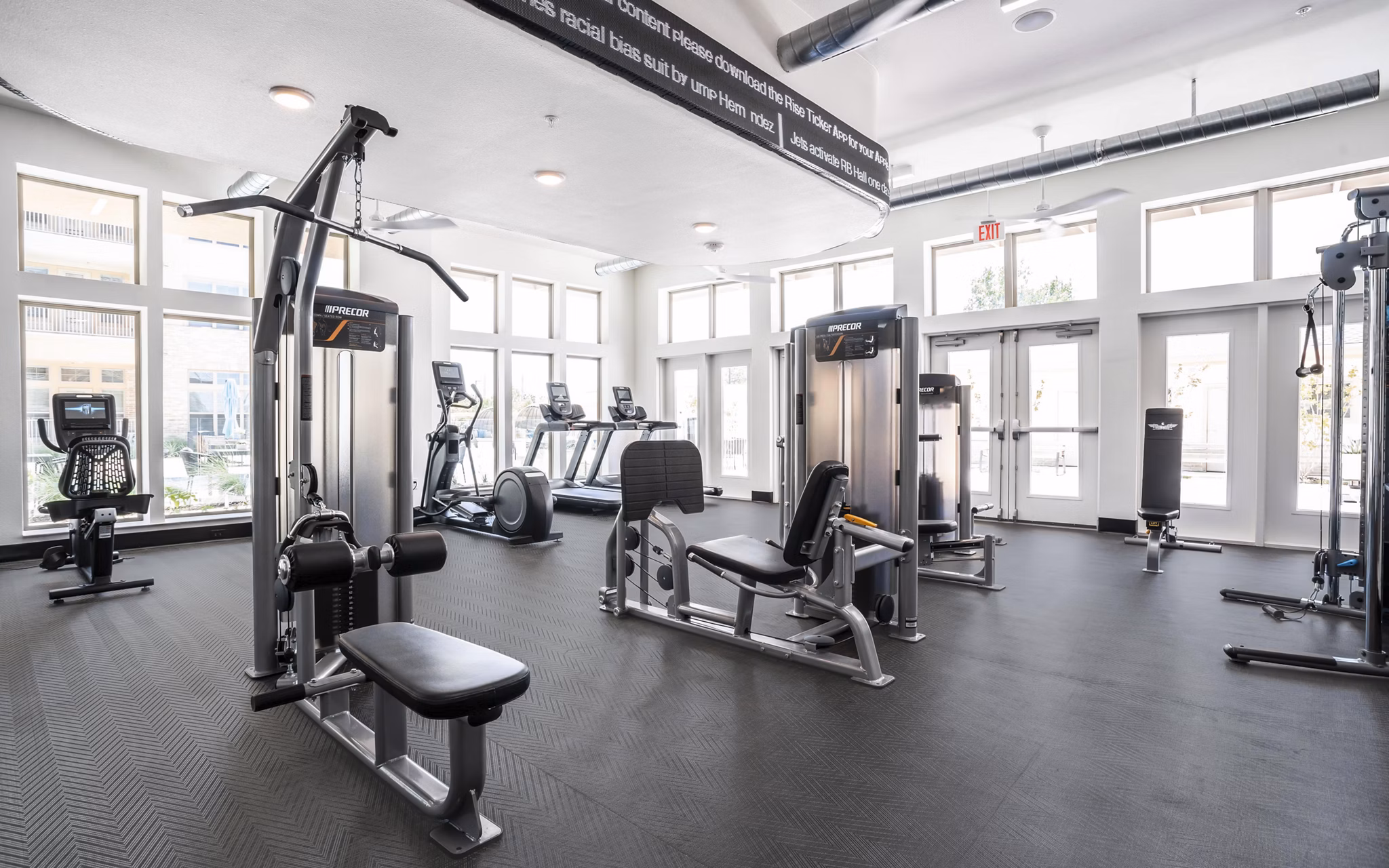 Modern fitness center with state-of-the-art equipment at Jovie Pflugerville Apartments