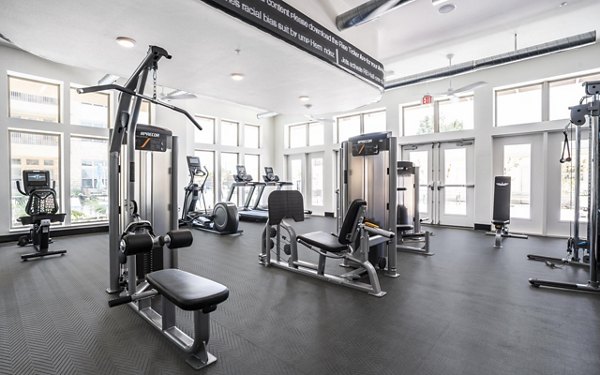 Modern fitness center with state-of-the-art equipment at Jovie Pflugerville Apartments