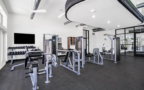 State-of-the-art fitness center with modern equipment at Jovie Pflugerville Apartments