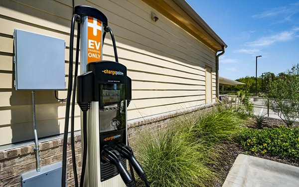 Convenient electric car charging station at Jovie Pflugerville Apartments, supporting sustainable living for residents