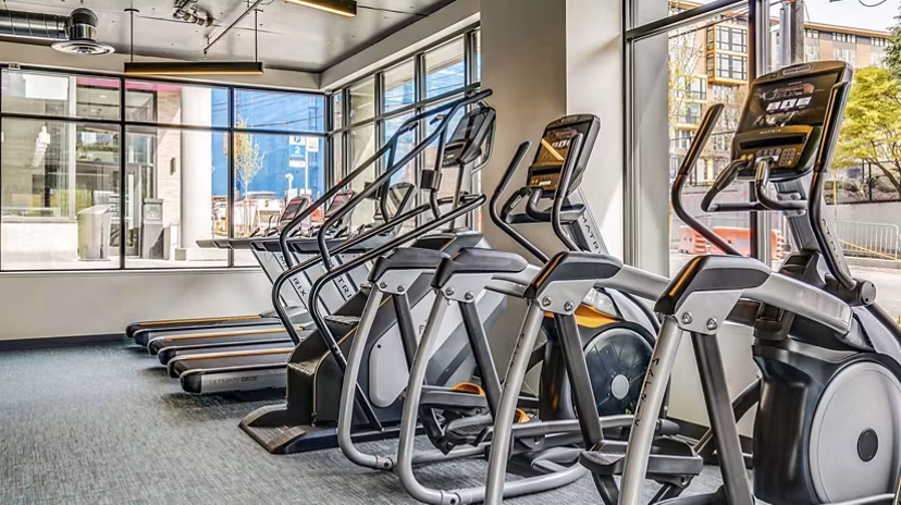 Modern fitness center featuring state-of-the-art equipment at CHROMA Apartments for active lifestyles