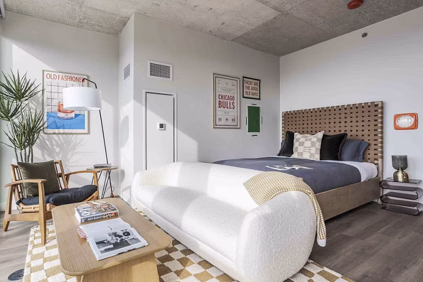bedroom at Flora Apartments