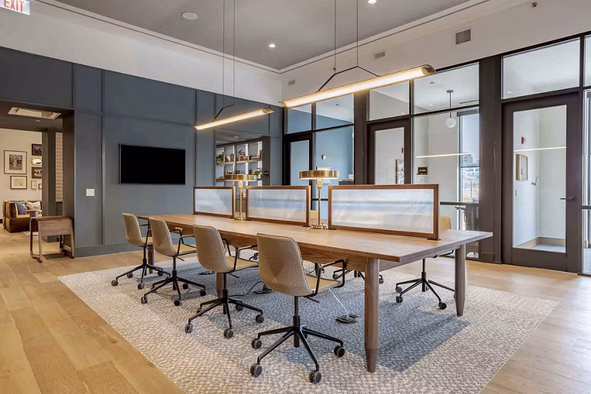 business center at Flora Apartments