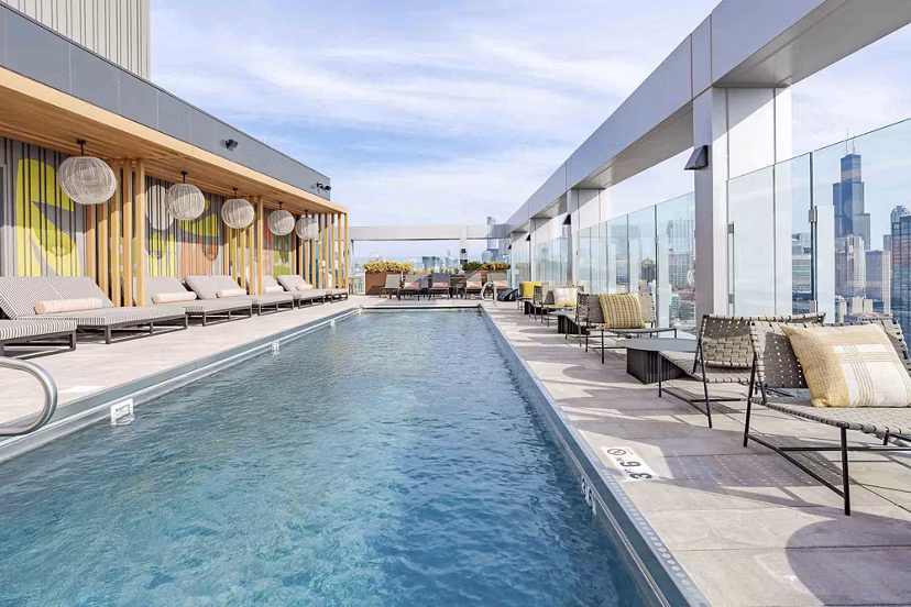 pool at Flora Apartments