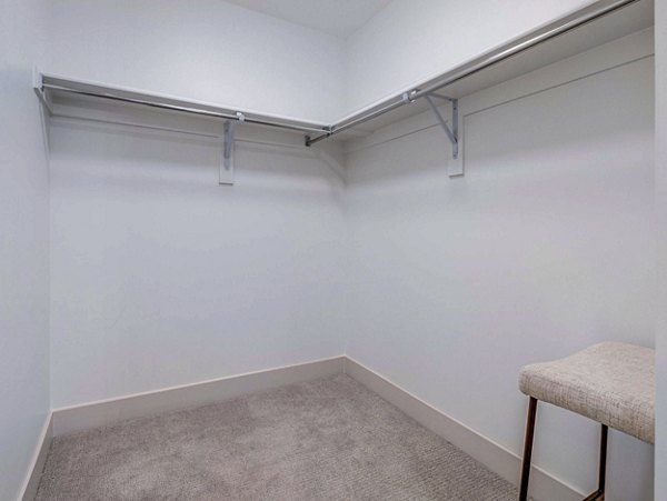 bedroom closet at The Focal Apartments Apartments