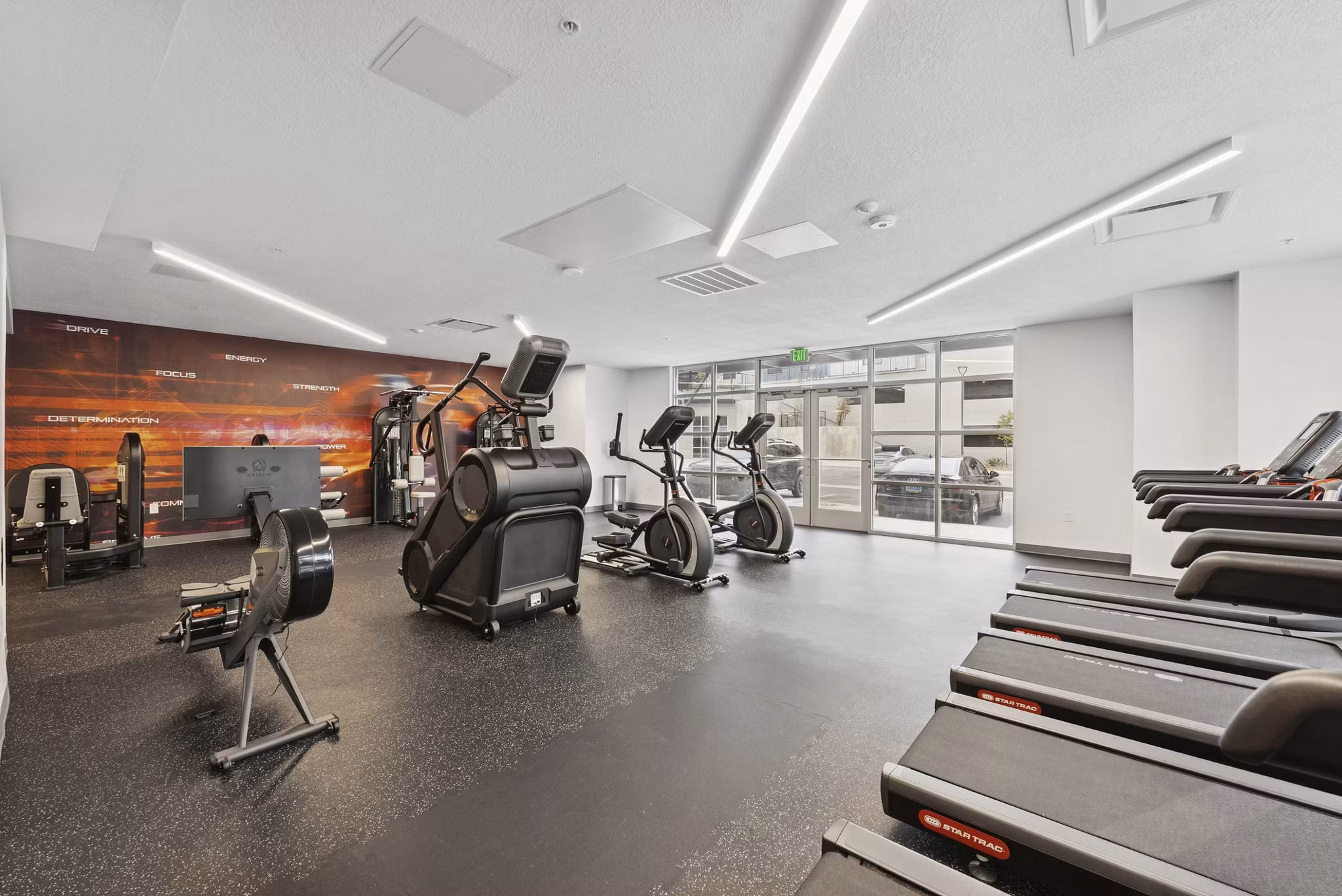 fitness center at The Focal Apartments Apartments