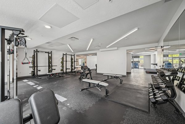 fitness center at The Focal Apartments