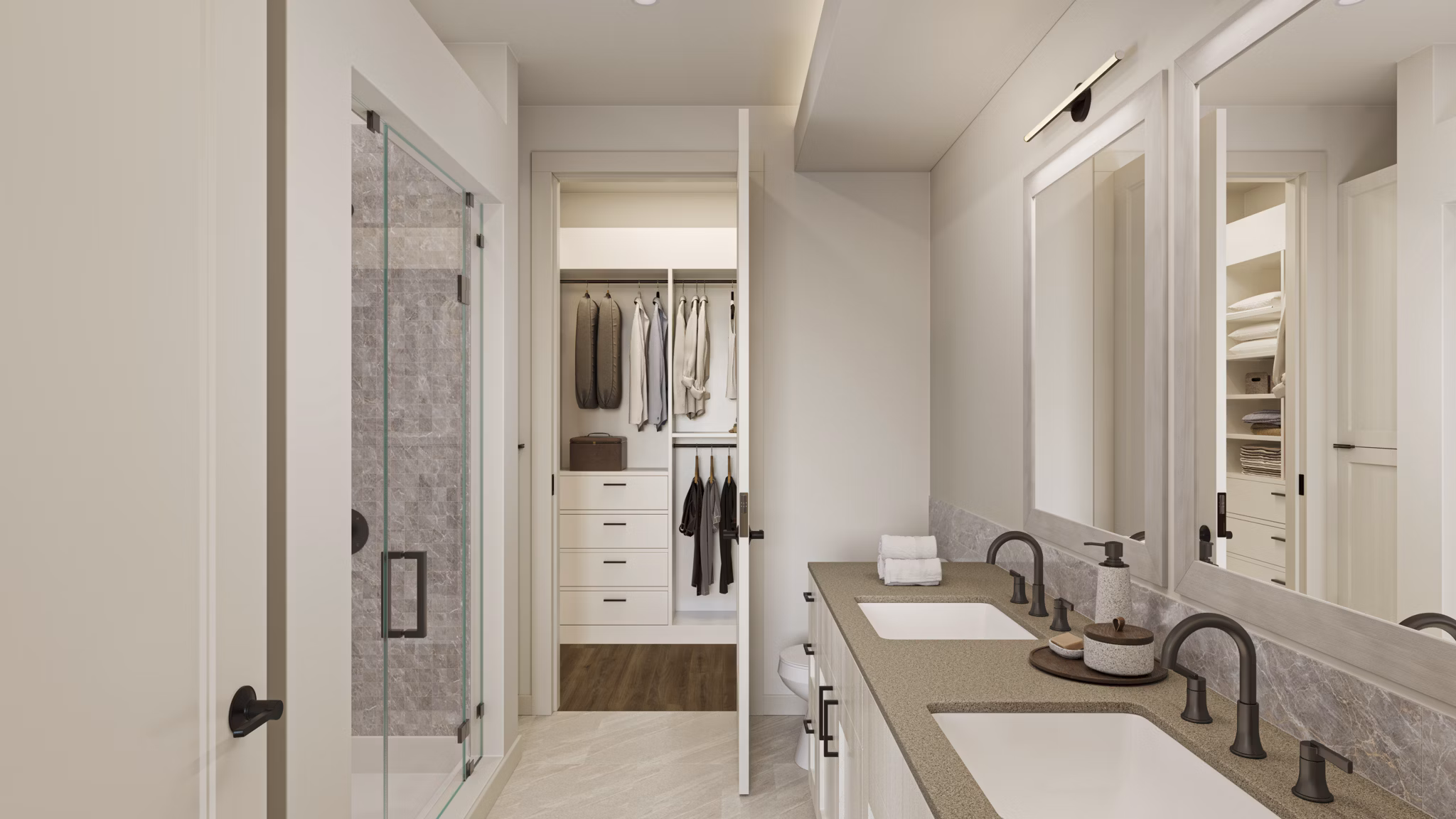 bathroom at The Bouldin Apartments