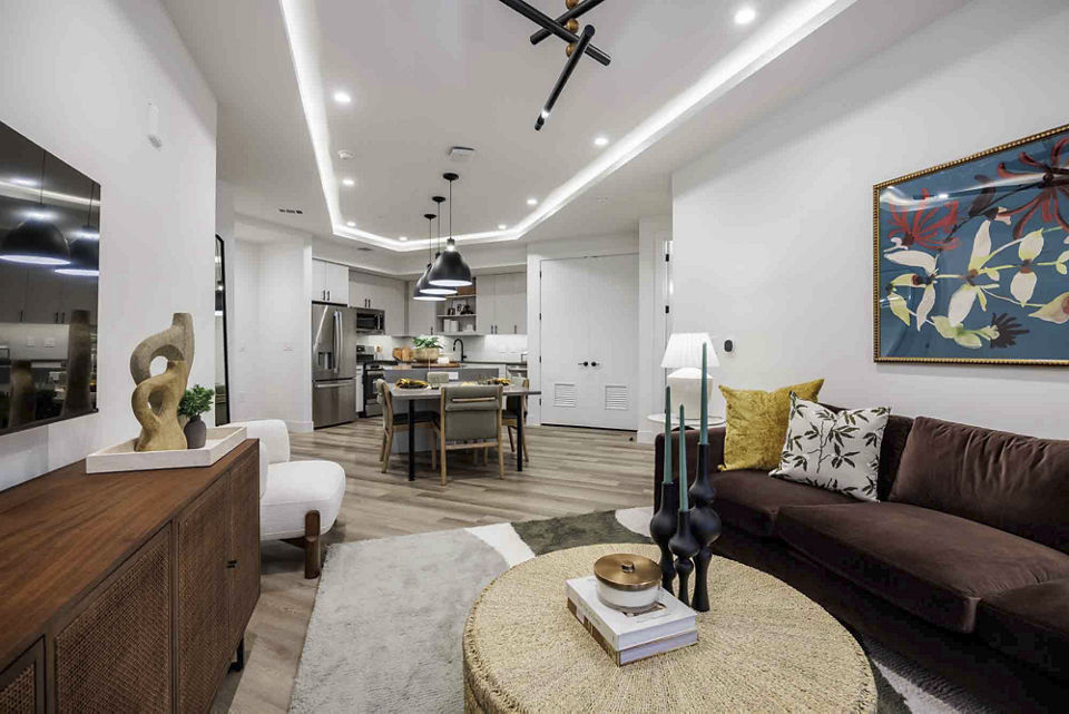 living room at The Bouldin Apartments
