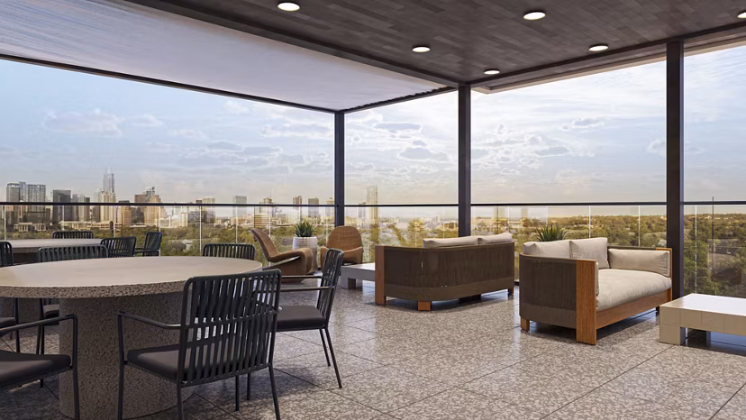 patio at The Bouldin Apartments