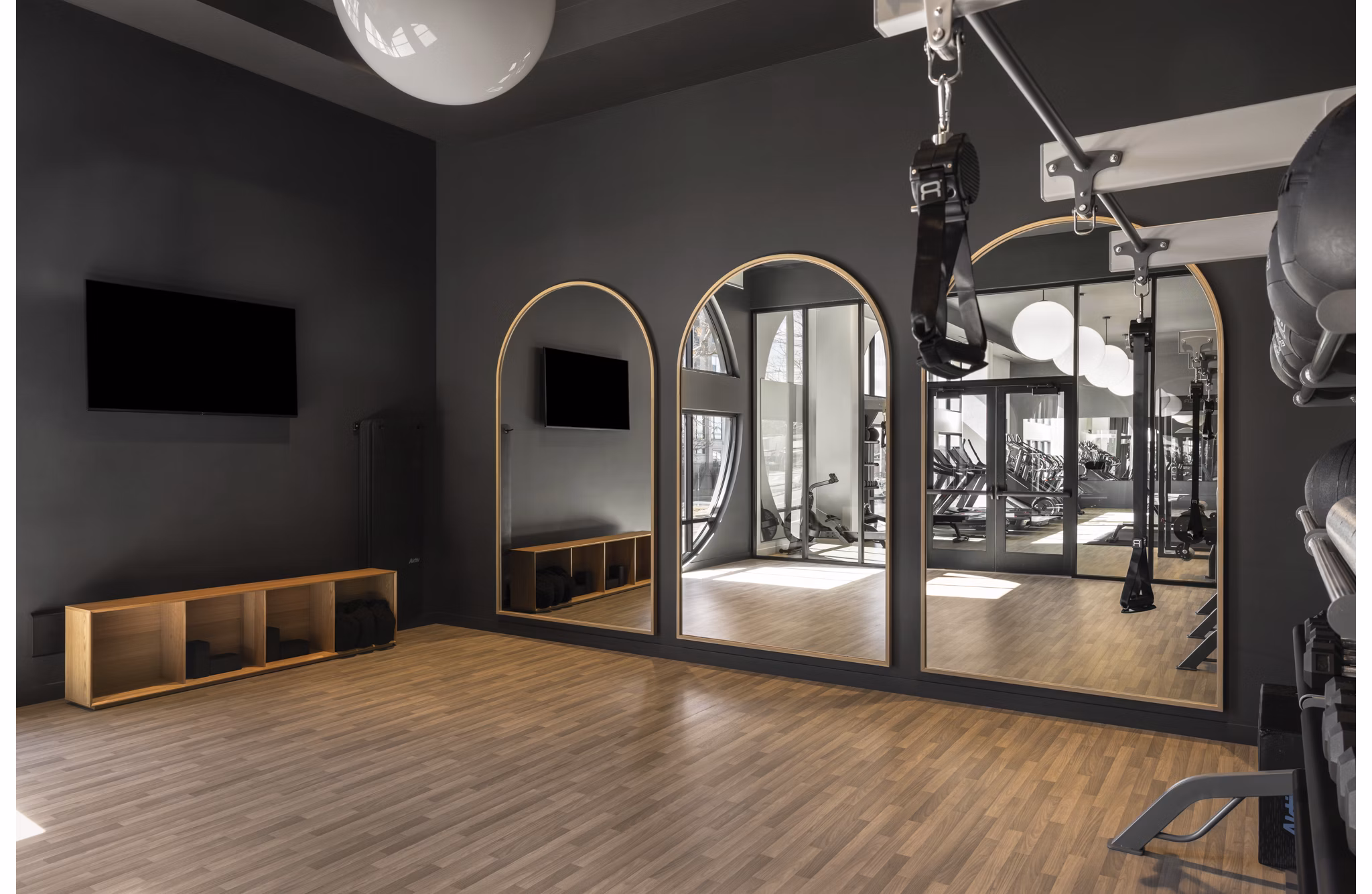 fitness center at Wilder Apartments