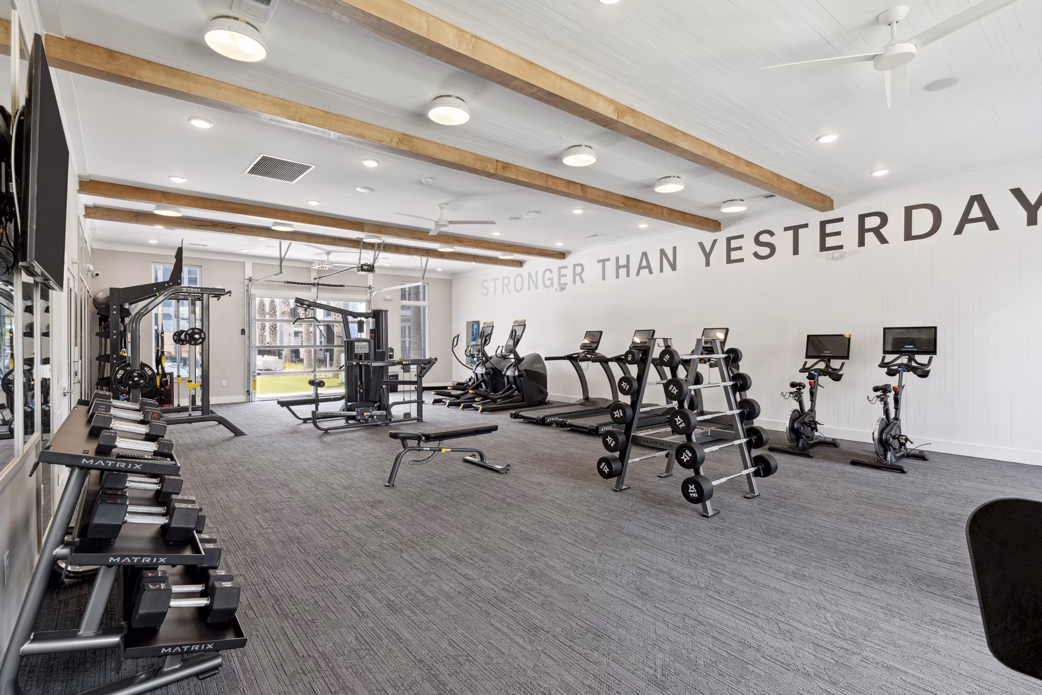 fitness center at The Isley at Windsor Hill Apartments 