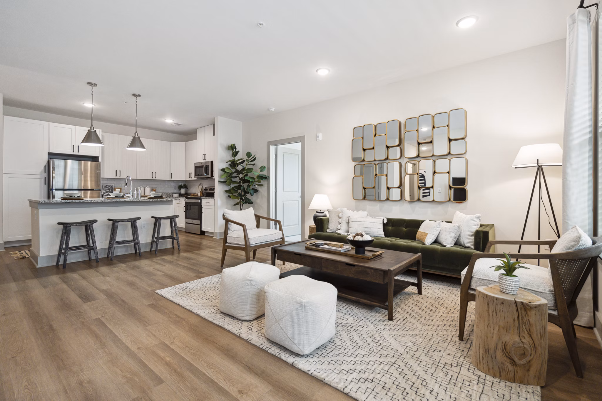 living room at The Isley at Windsor Hill Apartments 