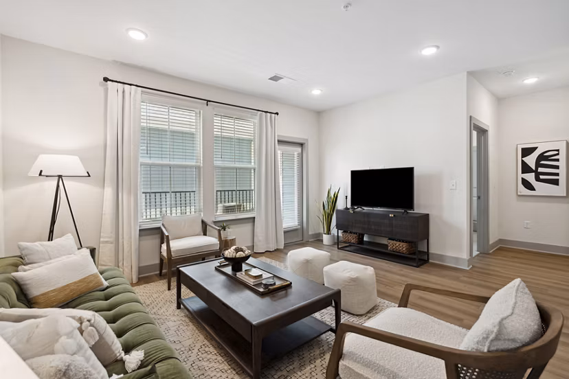living room at The Isley at Windsor Hill Apartments 
