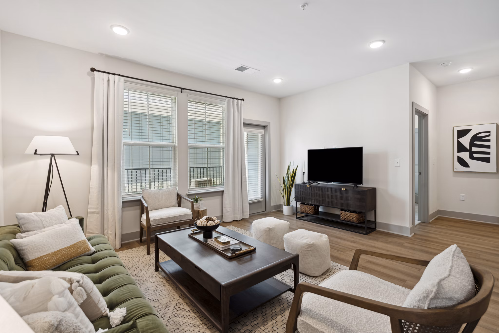 living room at The Isley at Windsor Hill Apartments 
