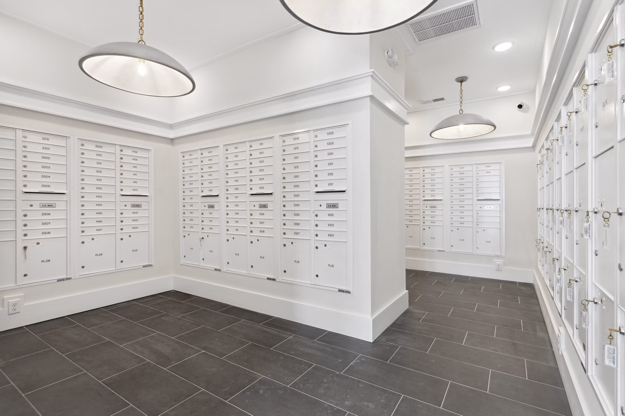 mail room at The Isley at Windsor Hill Apartments 