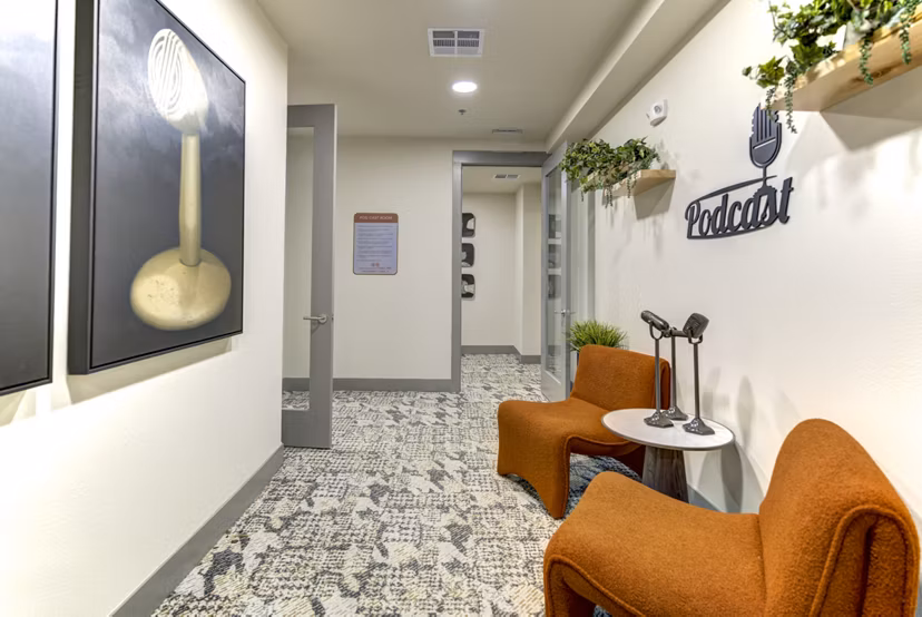 clubhouse at Alexan Rivercrest Apartments 