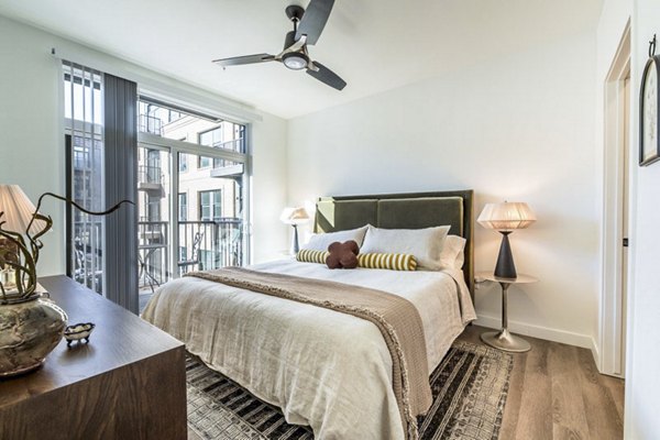 bedroom at The Russell Apartments