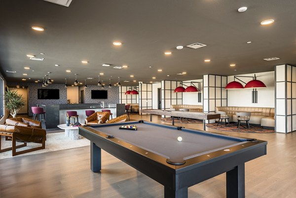 game room at The Russell Apartments