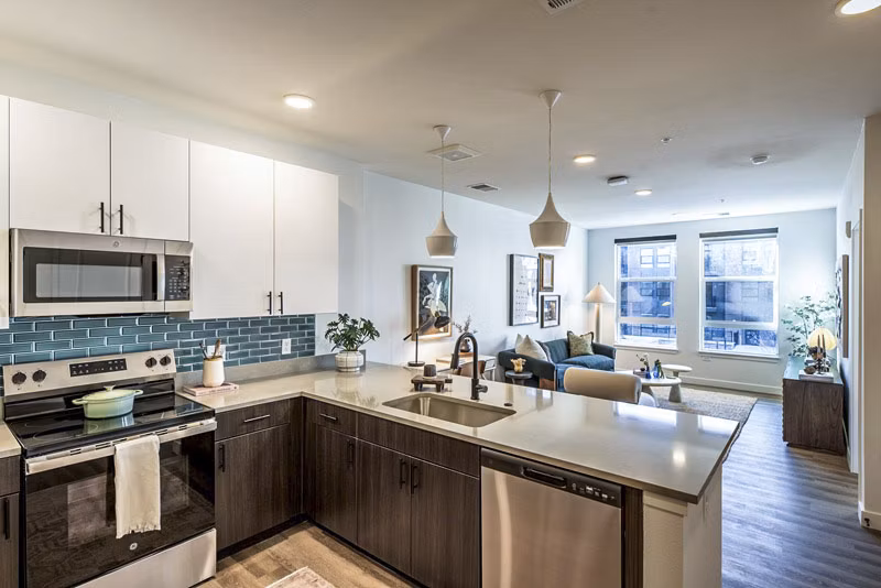kitchen at The Russell Apartment