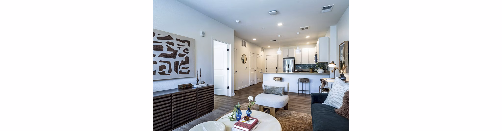 living room at The Russell Apartments