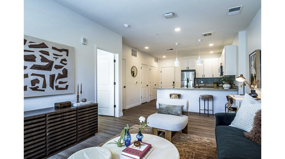 living room at The Russell Apartments
