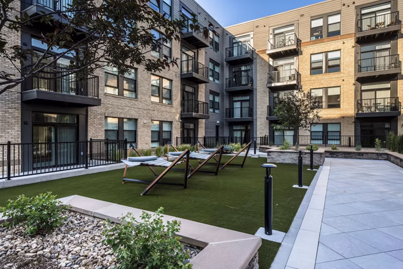 recreational area at The Russell Apartments